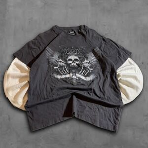 Y2K Relaxed Black No Boundaries Grunge Shirt